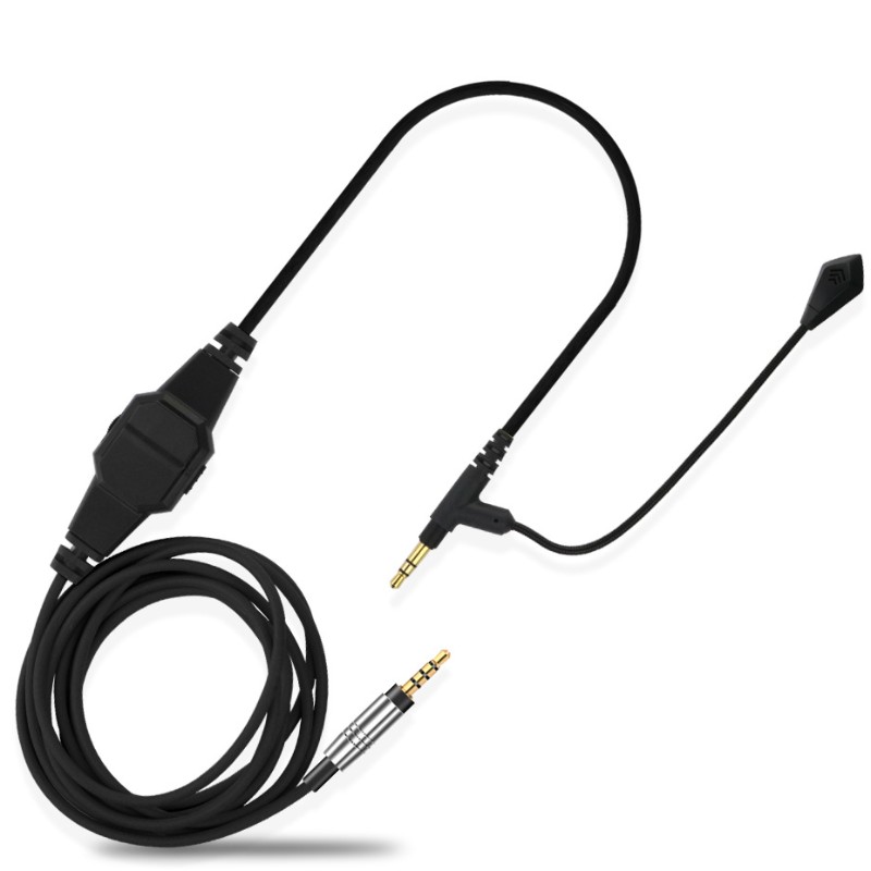 Headphones with microphone audio cable 3.5 male to male K song car AUX line control microphone cable